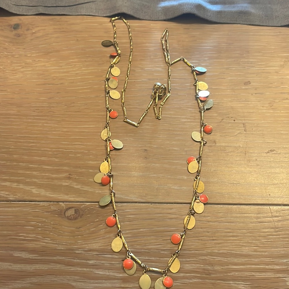 Simple gold and coral necklace